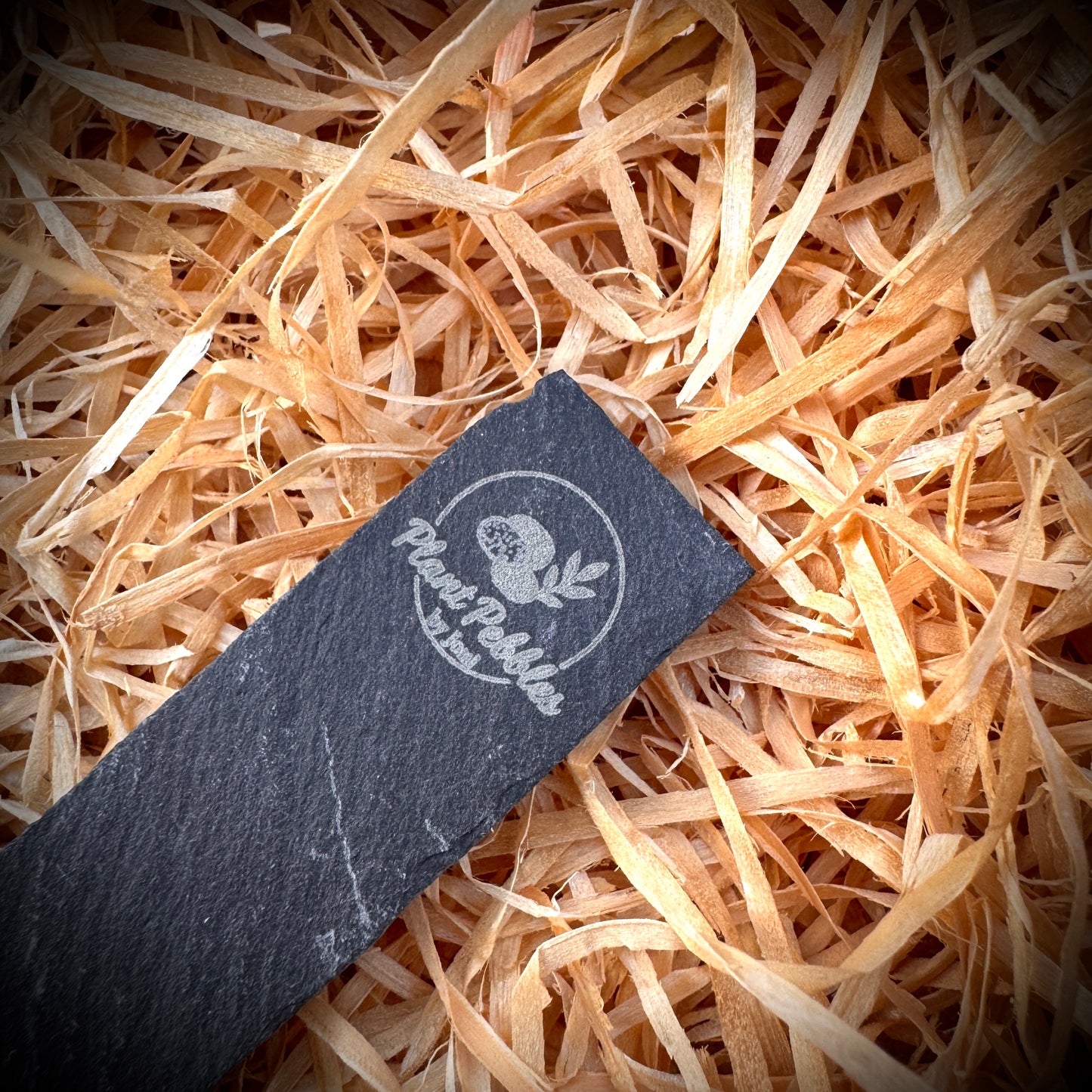 Kerbel – Gravur-Pflanzenstecker aus Schiefer (15 × 2 cm)