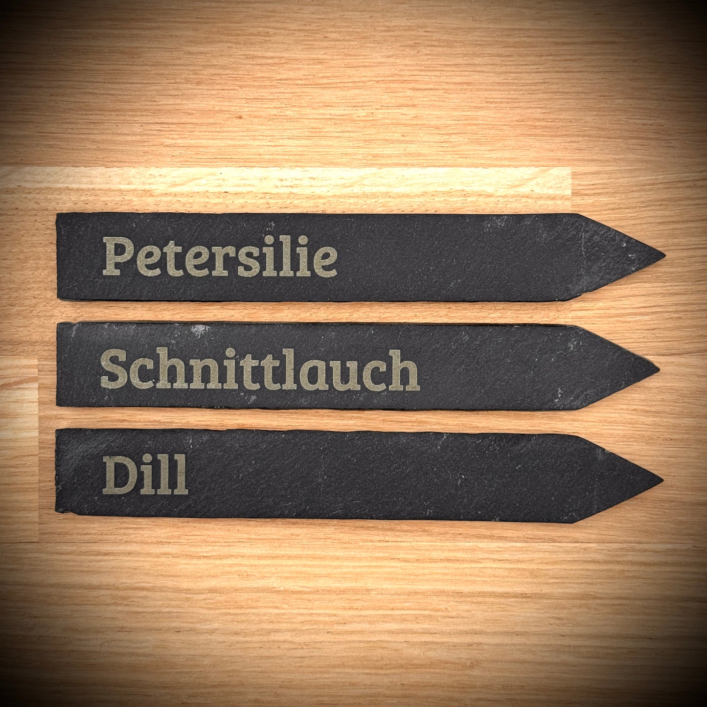 3er-Set „Gartenbasis“ – Schiefer-Pflanzenstecker