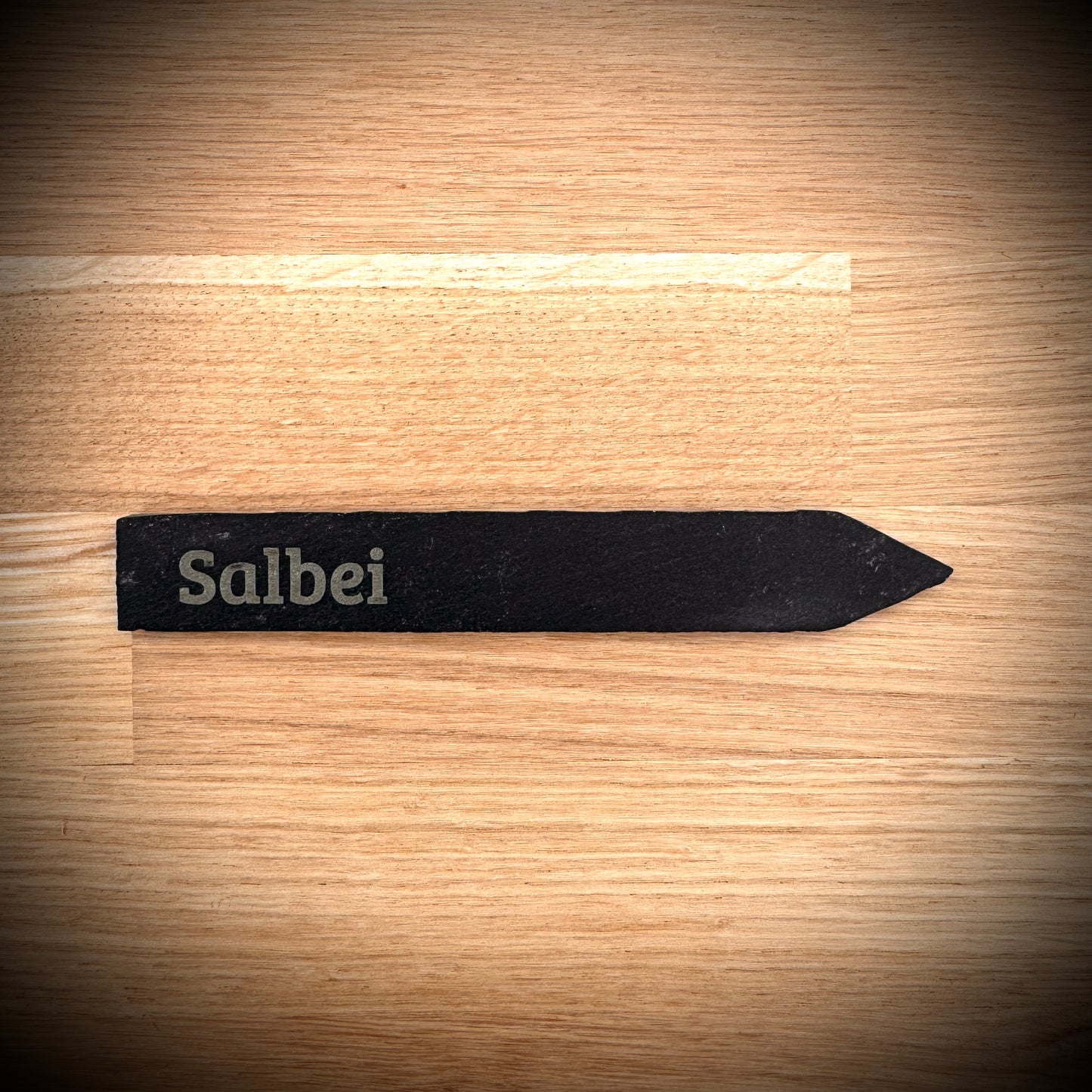 Salbei – Gravur-Pflanzenstecker aus Schiefer (15 × 2 cm)