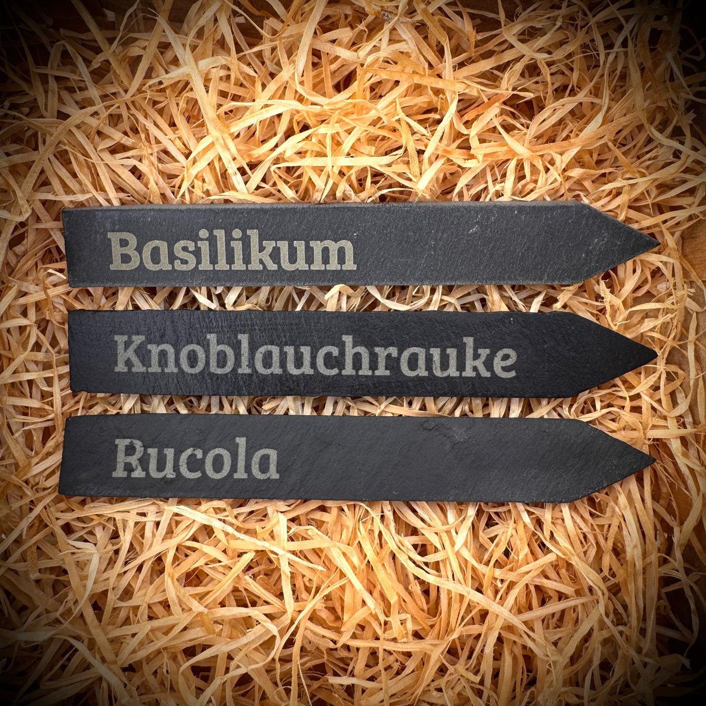 3er-Set „Aromakick“ – Schiefer-Pflanzenstecker
