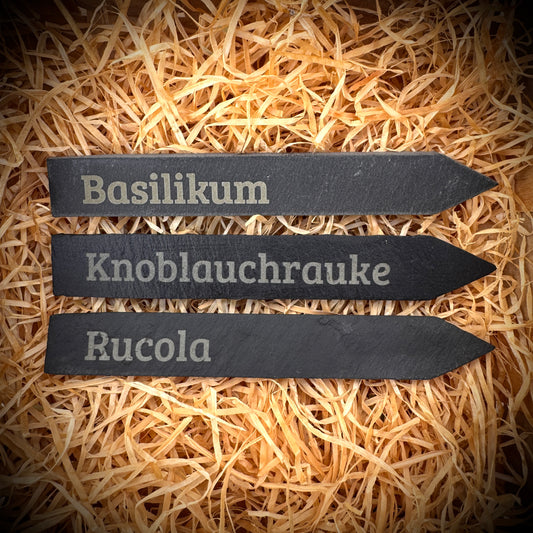 3er-Set „Aromakick“ – Schiefer-Pflanzenstecker