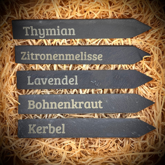 5er-Set „Bienenfreund“ – Schiefer-Pflanzenstecker