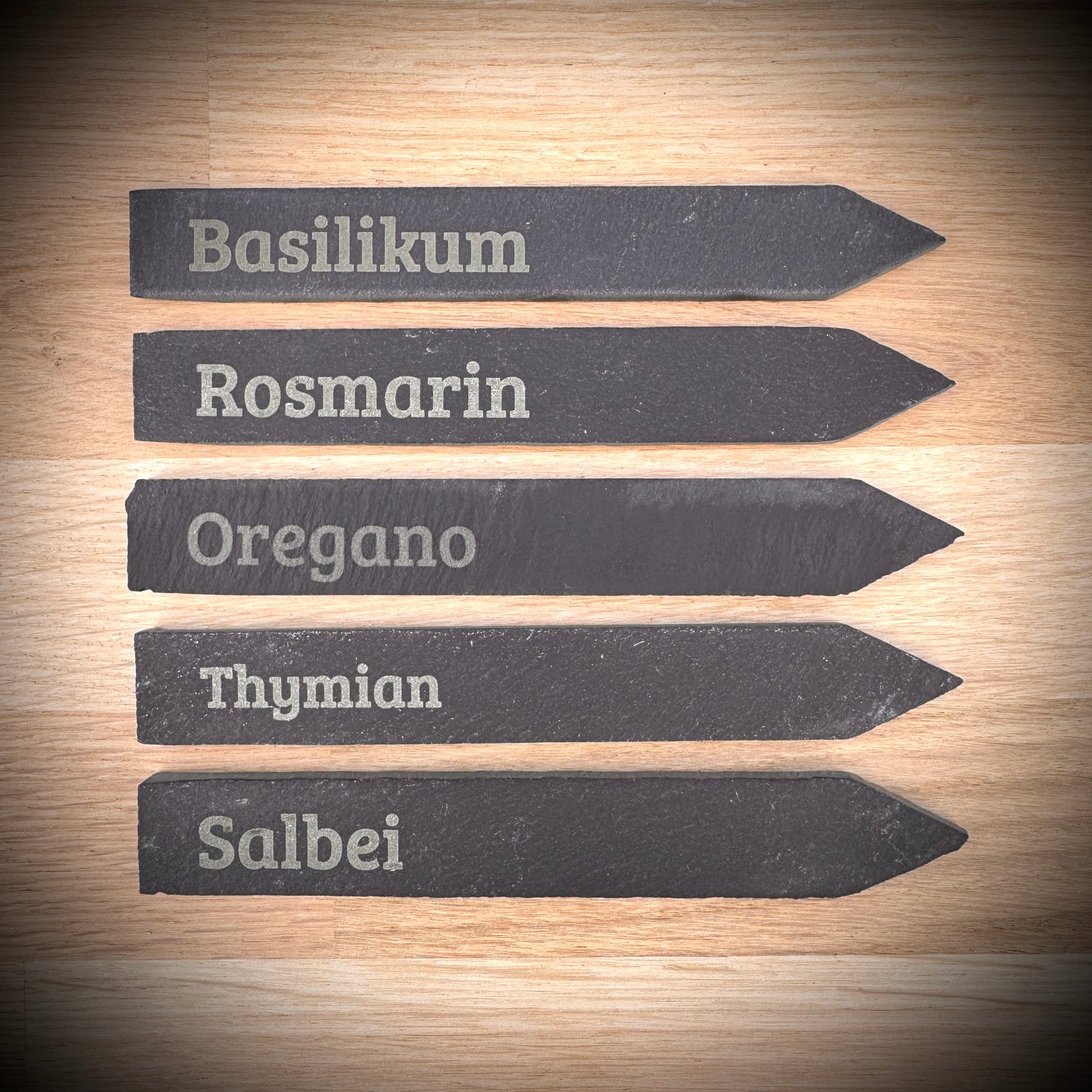 5er-Set „Italienischer Garten“ – Schiefer-Pflanzenstecker